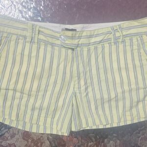 Passport- Women's- 100% Cotton- Striped- Shorts- Green/White/Blue- Size 13/14